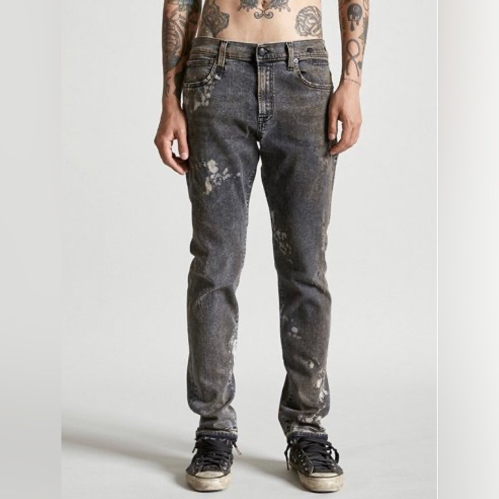 R13 skate bleach stained Jeans. Size 32